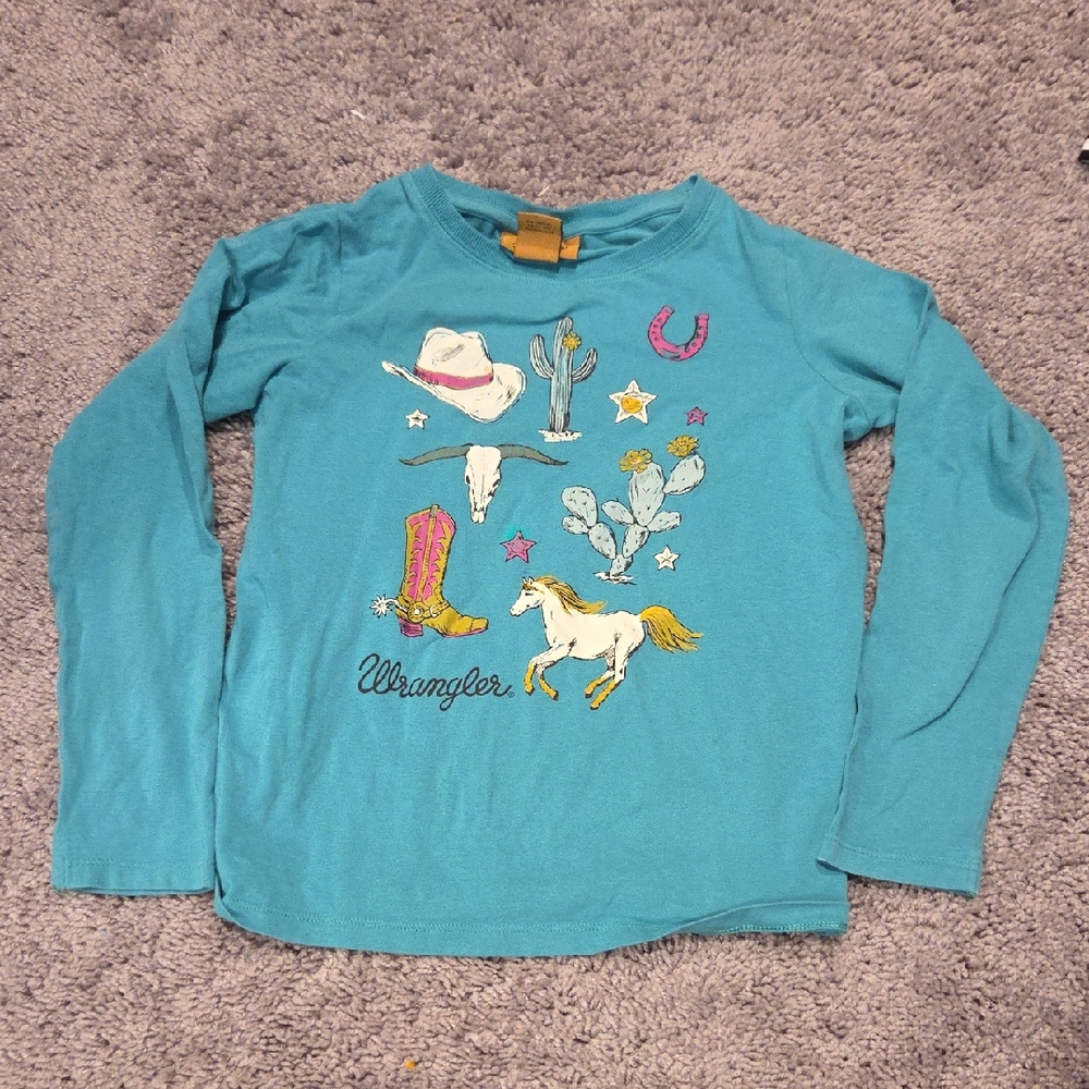 Wrangler Kids Blue Western Long Sleeve Tee